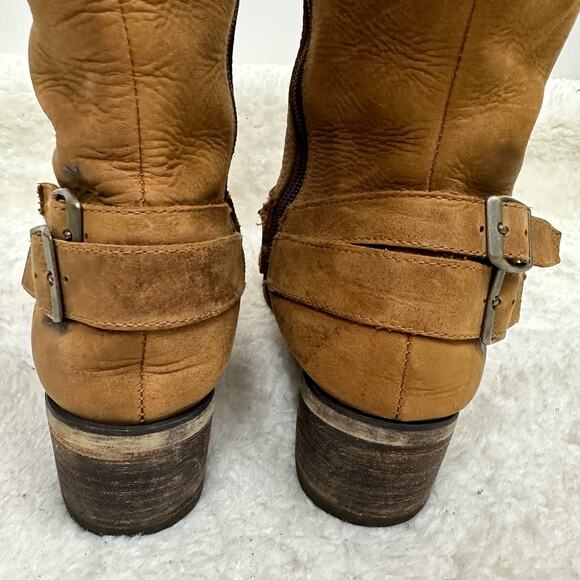 Durango City Charlotte Engineer Tall Leather Boots 14"  in Camel Size 7 - Picture 6 of 15